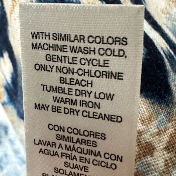 2/$30 Chicos Linen Open Front Blazer Jacket Size 1 M Boho Resortwear Paisley - Picture 11 of 12